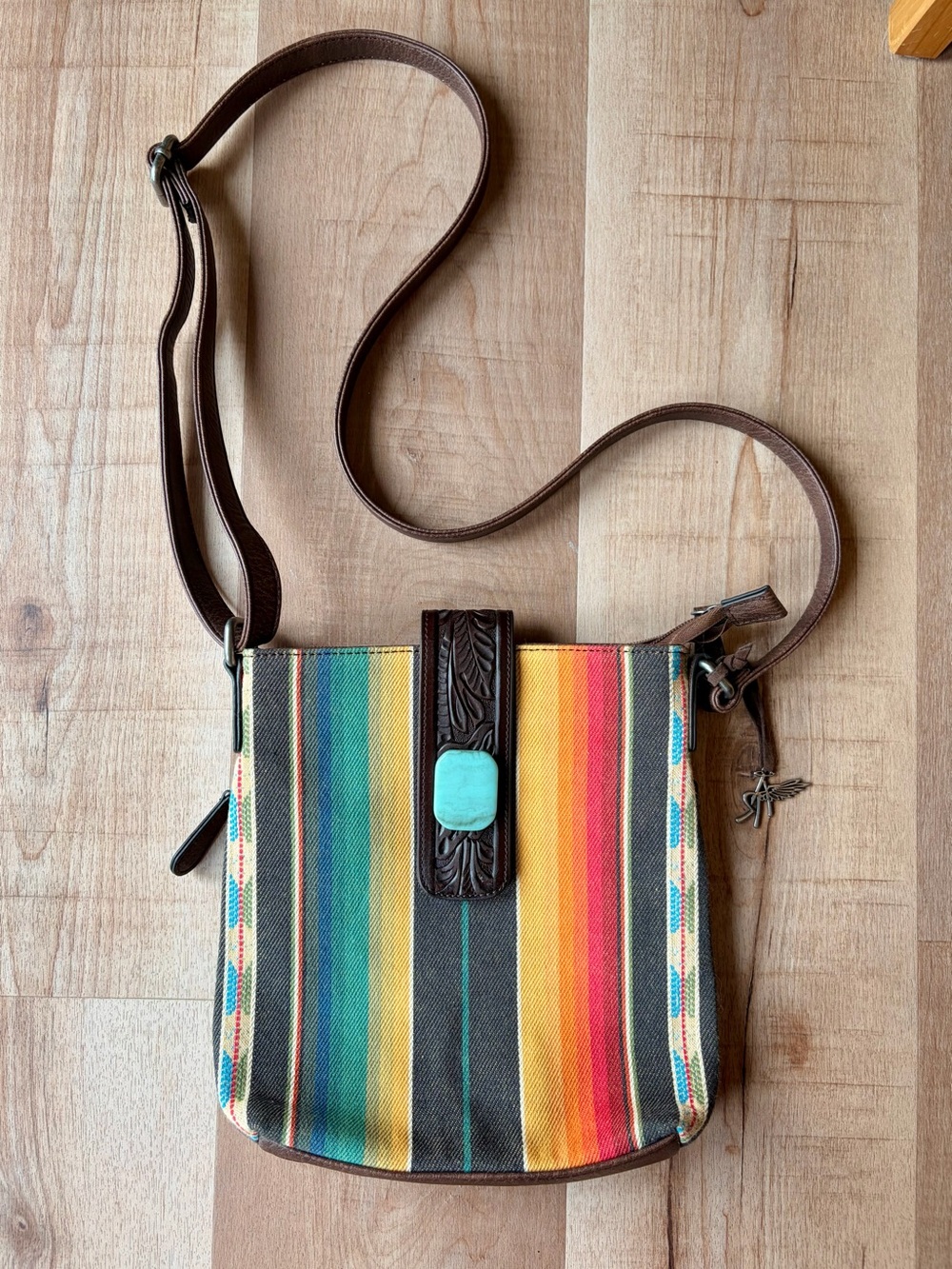 Angel Ranch Western Crossbody Conceal Carry Serape Turquoise Bag